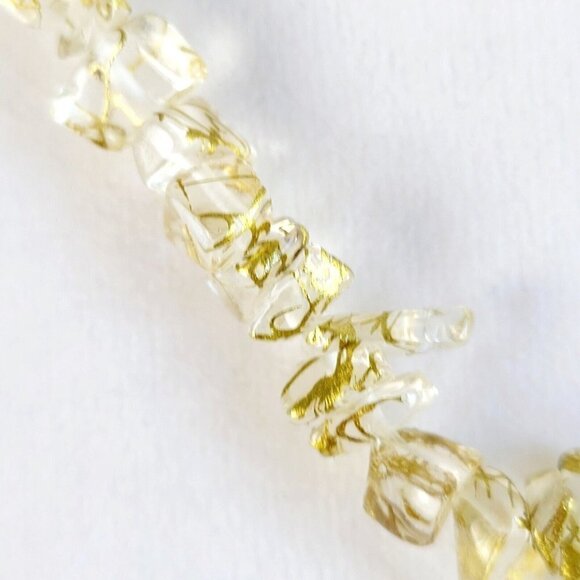 Artisan Chip Necklace Cat's Eye Donut Focal Golden Brown Fall Jewelry Neutrals - Picture 5 of 6